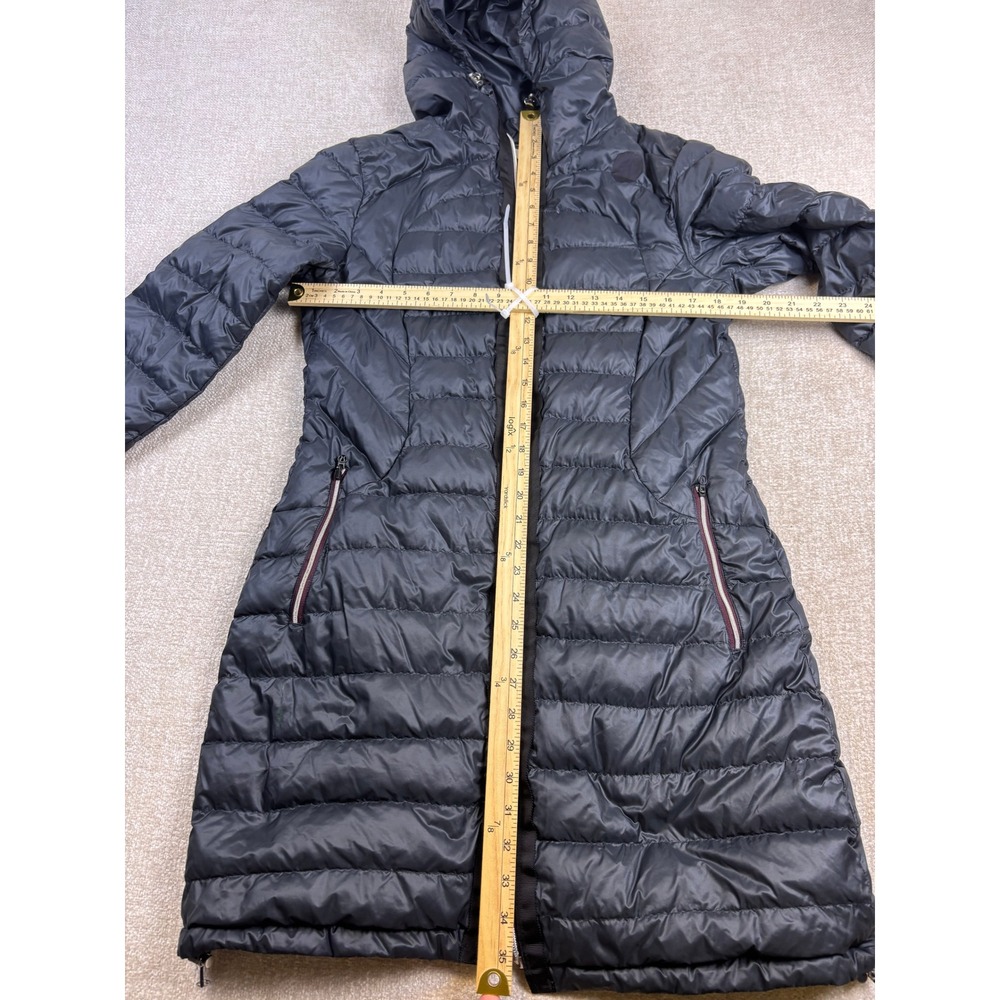 Lululemon Athletica Hooded Puffer Parka Jacket Black Size 10 Broken Zipper 4504 - Picture 6 of 10